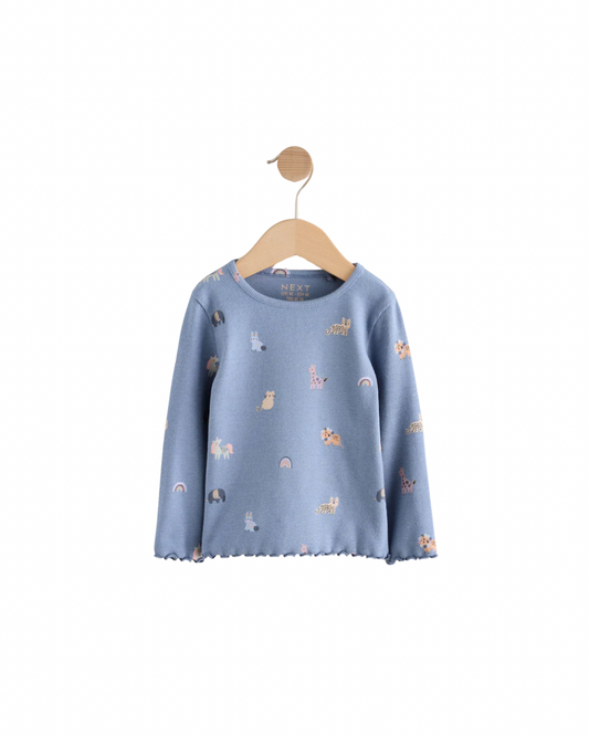 (Pre-Order) Blue Rib Long Sleeve T-Shirt