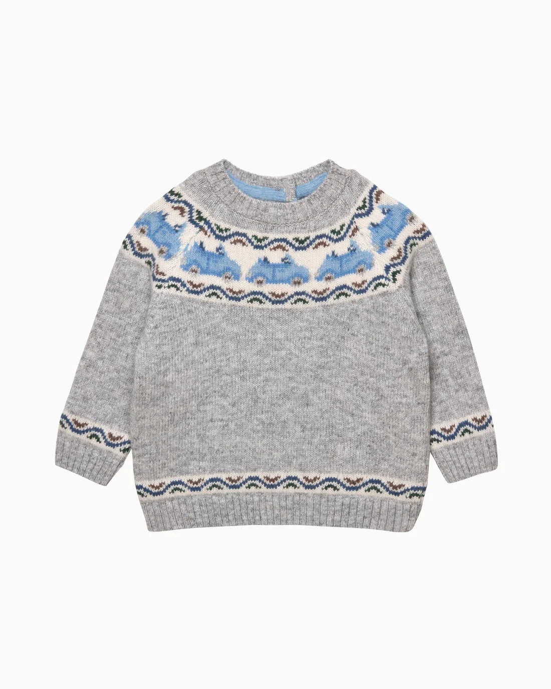 (Pre-Order) Trotters Baby Benji Car Fair Isle Jumper