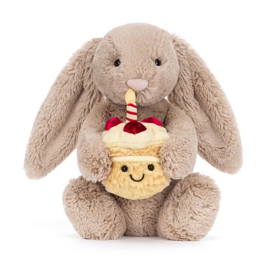 (Pre-order) Jellycat Bashful Beige Bunny 'Birthday'