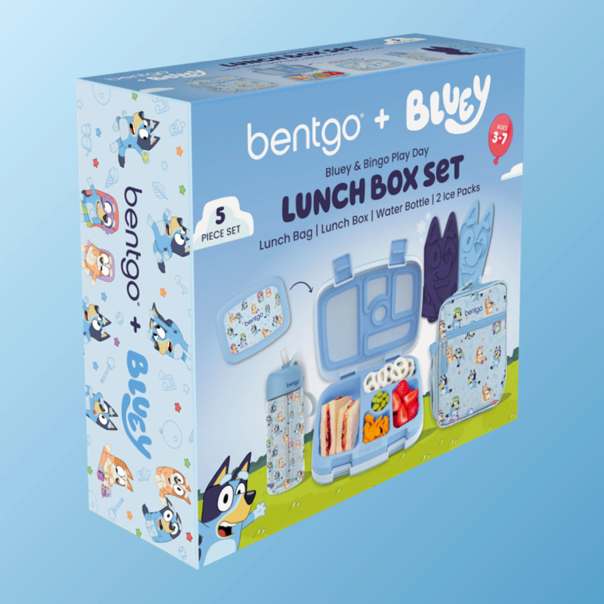 (Pre-Order)Bentgo + Bluey Kids Prints 5-Piece Lunch Box Set