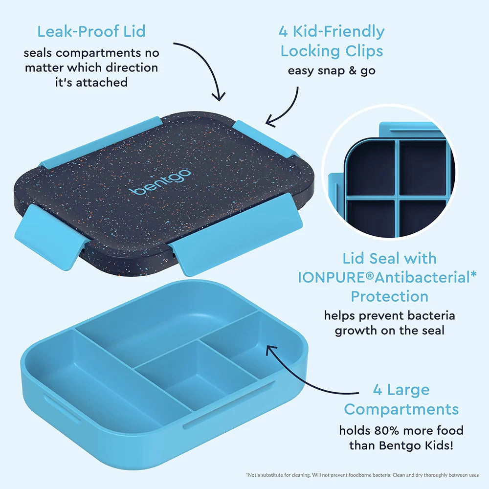 (Pre-Order) Bentgo Kids Snap & Go Lunch Box Abyss Blue Speckle Confetti