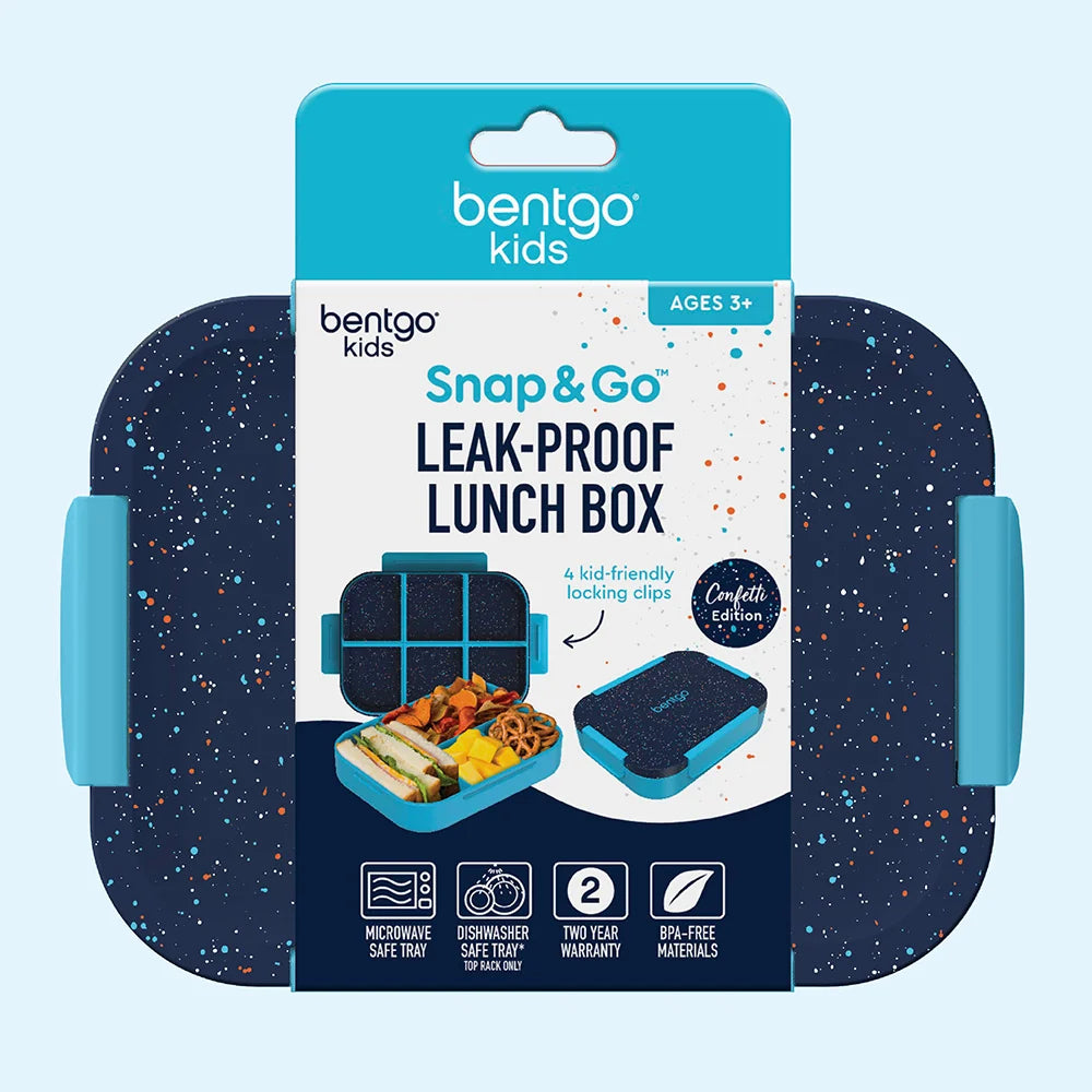 (Pre-Order) Bentgo Kids Snap & Go Lunch Box Abyss Blue Speckle Confetti