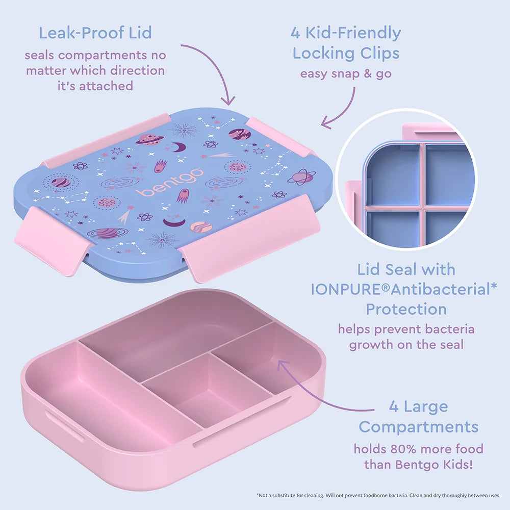 (Pre-Order) Bentgo Kids Snap & Go Lunch Box Lavender Galaxy