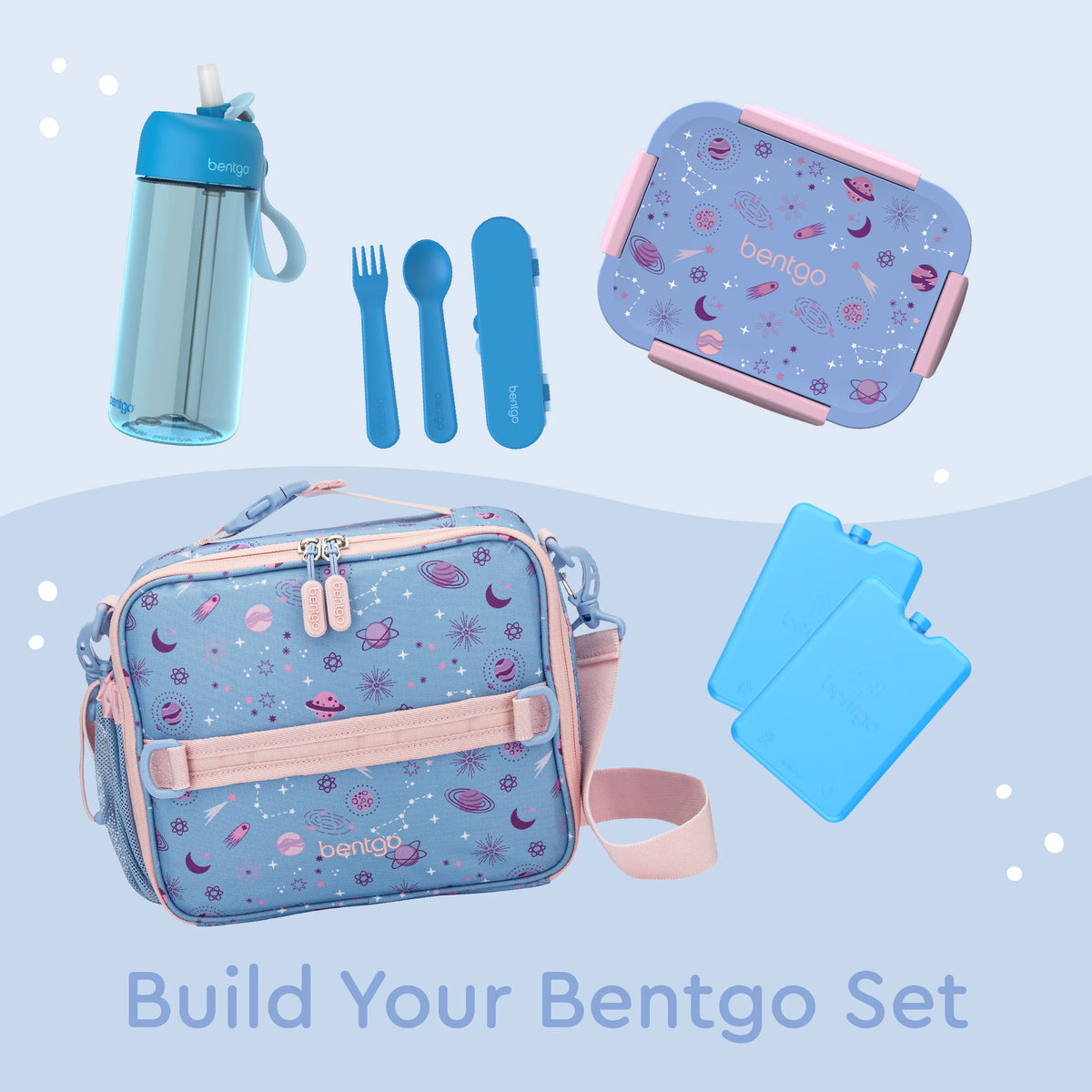 (Pre-Order) Bentgo Kids Snap & Go Lunch Box Lavender Galaxy