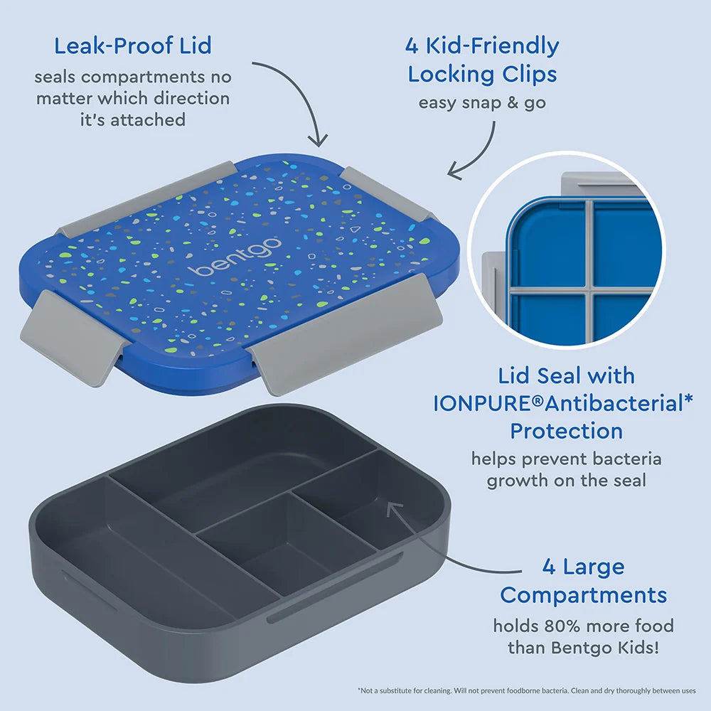 (Pre-Order) Bentgo Kids Snap & Go Lunch Box Geo Speckle Blue