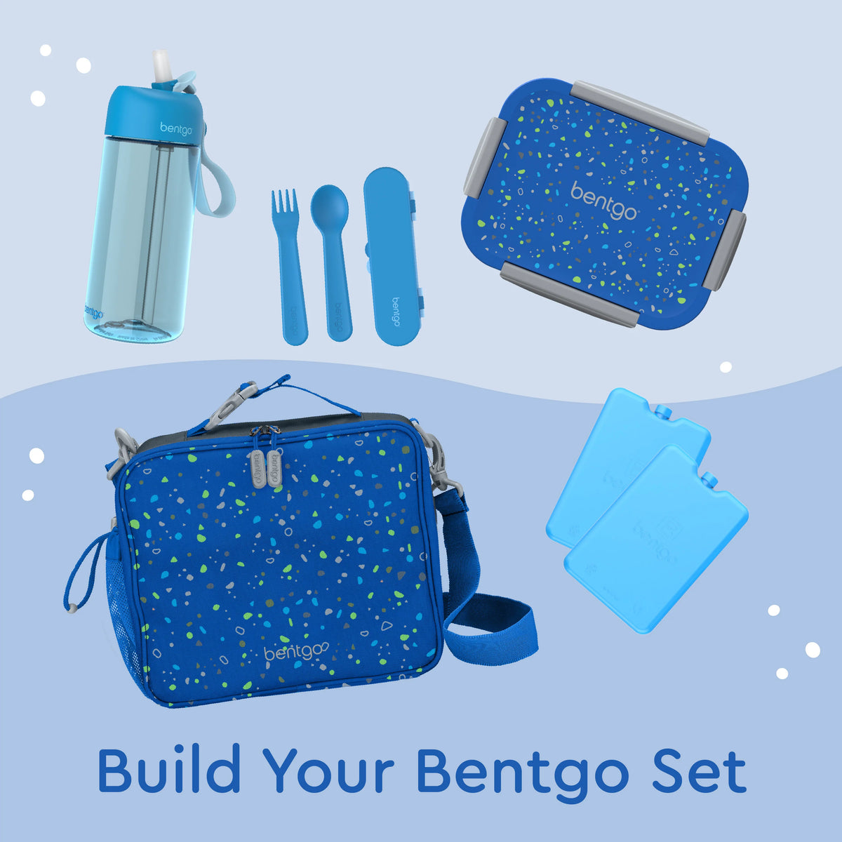 (Pre-Order) Bentgo Kids Snap & Go Lunch Box Geo Speckle Blue