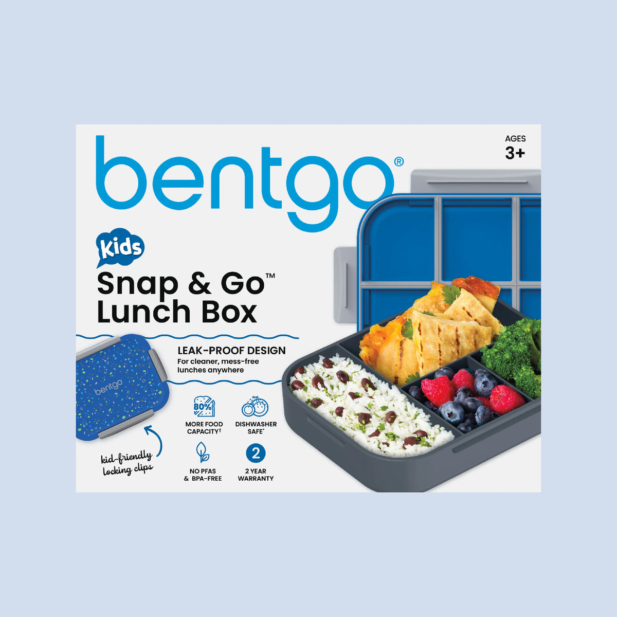 (Pre-Order) Bentgo Kids Snap & Go Lunch Box Geo Speckle Blue