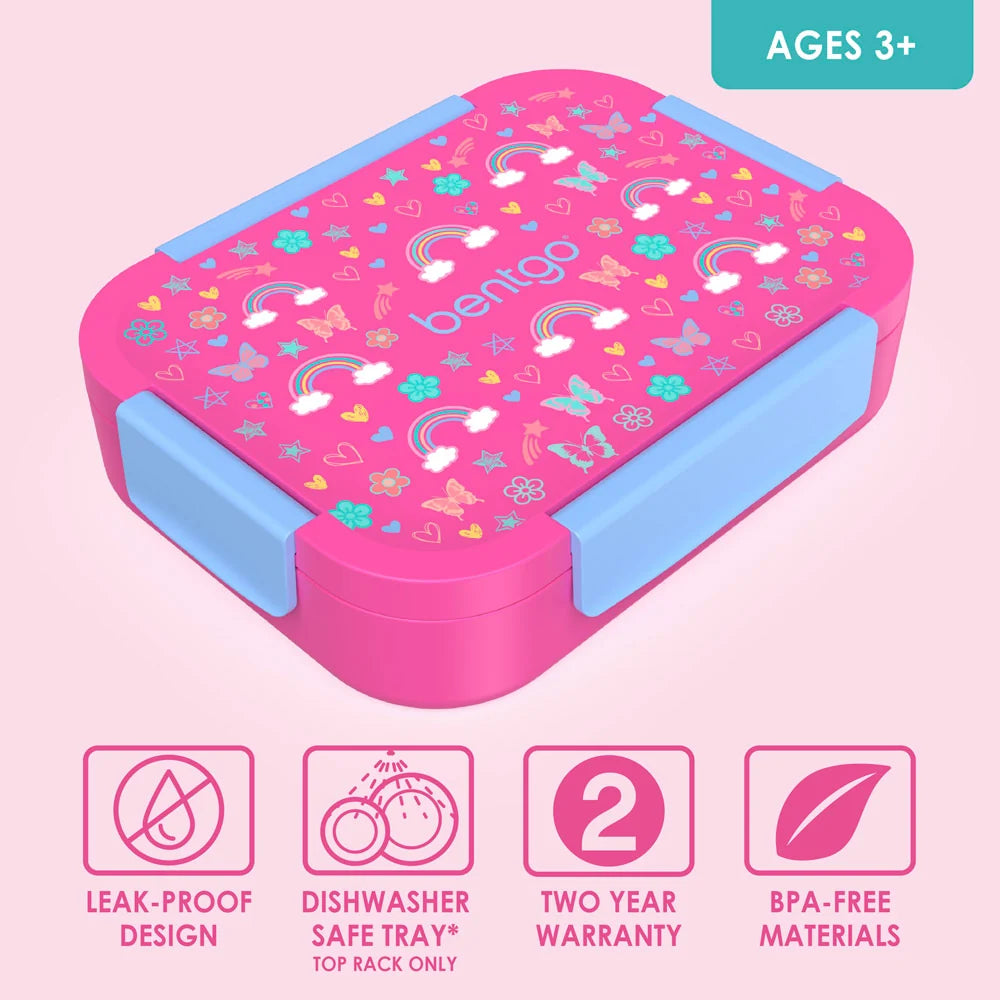 (Pre-Order) Bentgo Kids Snap & Go Lunch Box Rainbows and Butterflies