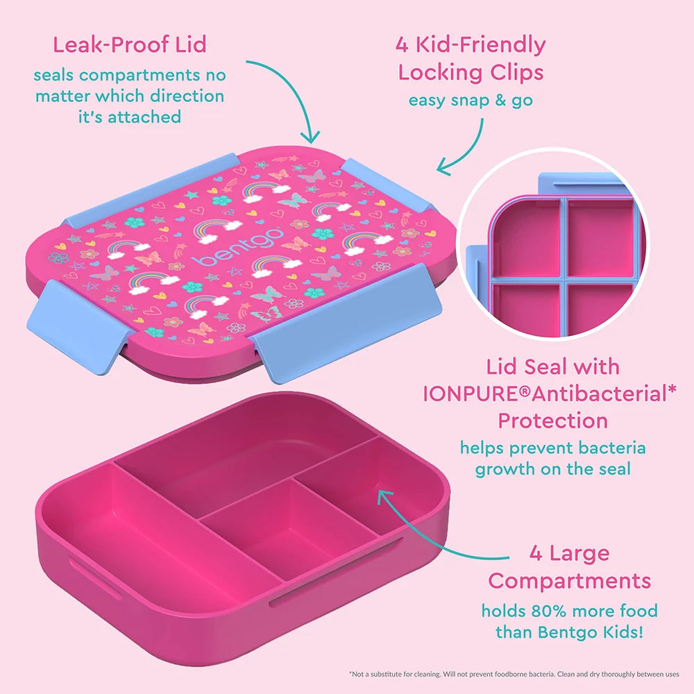 (Pre-Order) Bentgo Kids Snap & Go Lunch Box Rainbows and Butterflies