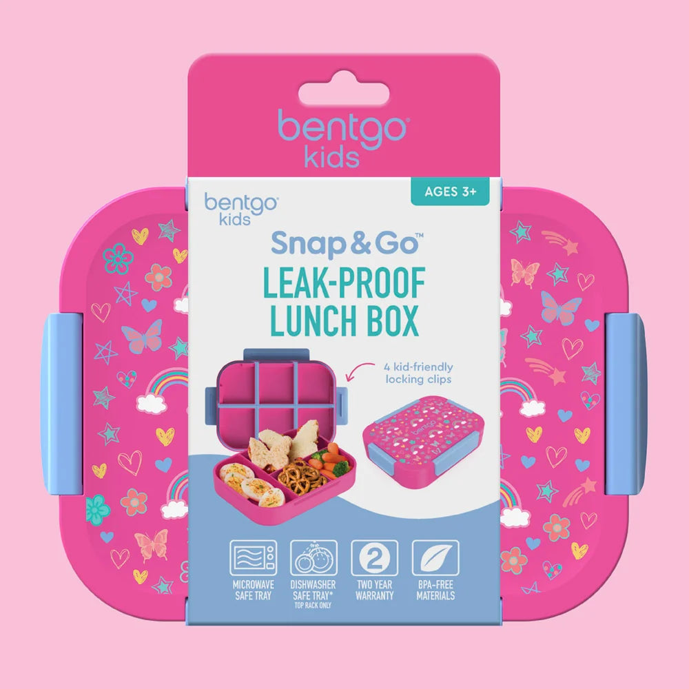 (Pre-Order) Bentgo Kids Snap & Go Lunch Box Rainbows and Butterflies