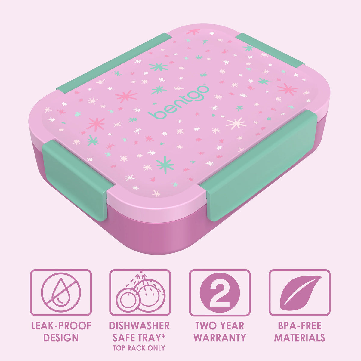 (Pre-Order) Bentgo Kids Snap & Go Lunch Box Starry Sprinkle Pink