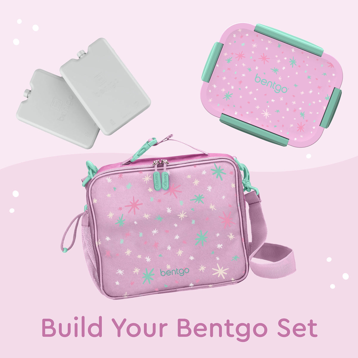 (Pre-Order) Bentgo Kids Snap & Go Lunch Box Starry Sprinkle Pink