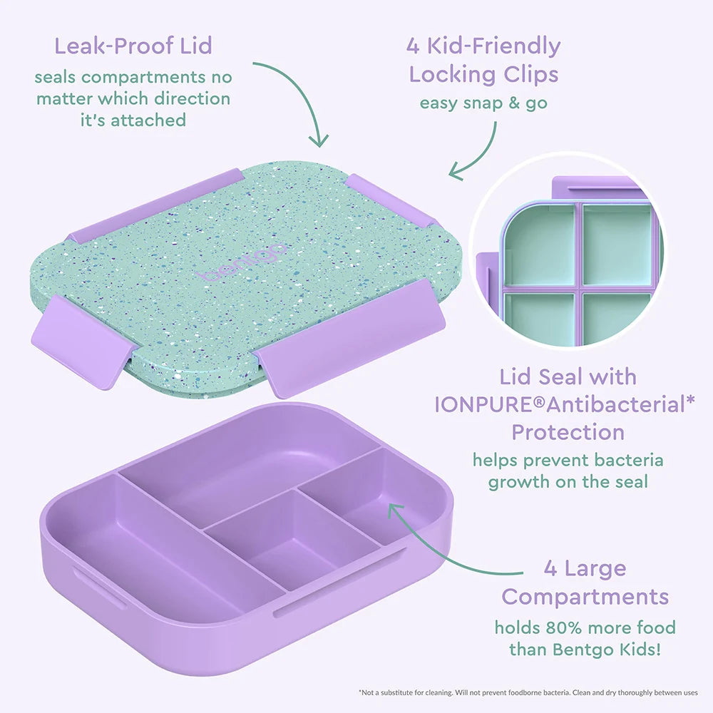 (Pre-Order) Bentgo Kids Snap & Go Lunch Box Vivid Orchid Speckle