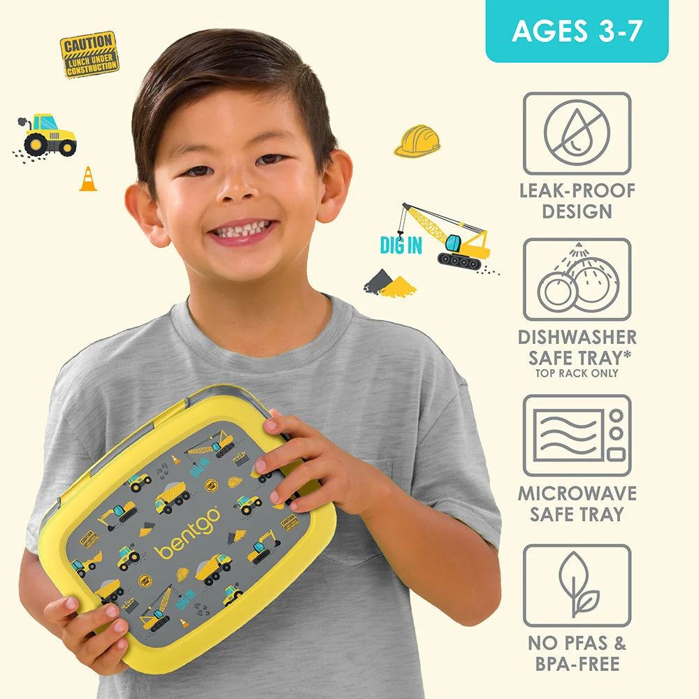 (Pre-Order) Bentgo Kids Prints Lunch Box Construction Trucks