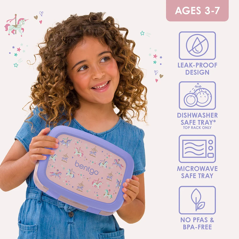 (Pre-Order) Bentgo Kids Prints Lunch Box Carousel Unicorns