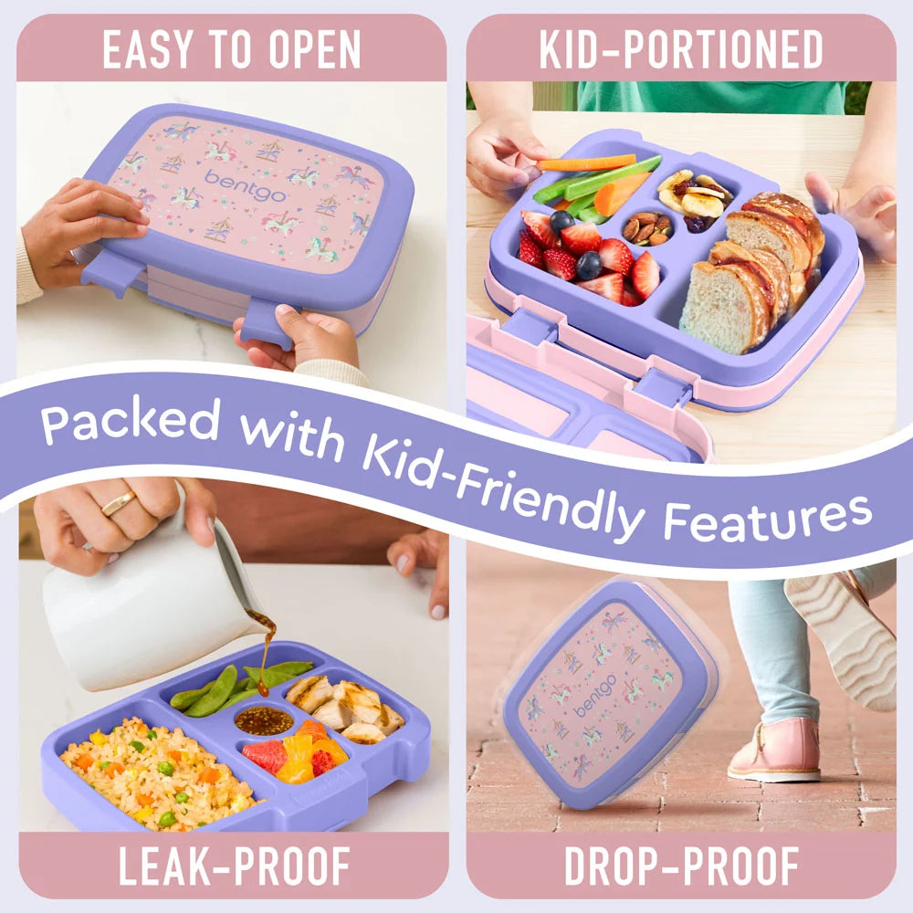 (Pre-Order) Bentgo Kids Prints Lunch Box Carousel Unicorns