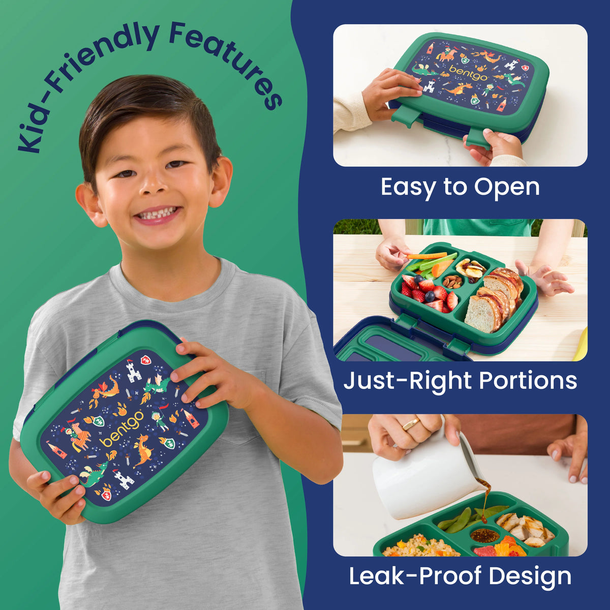 (Pre-Order) Bentgo Kids Prints Lunch Box  Dragons and Knights