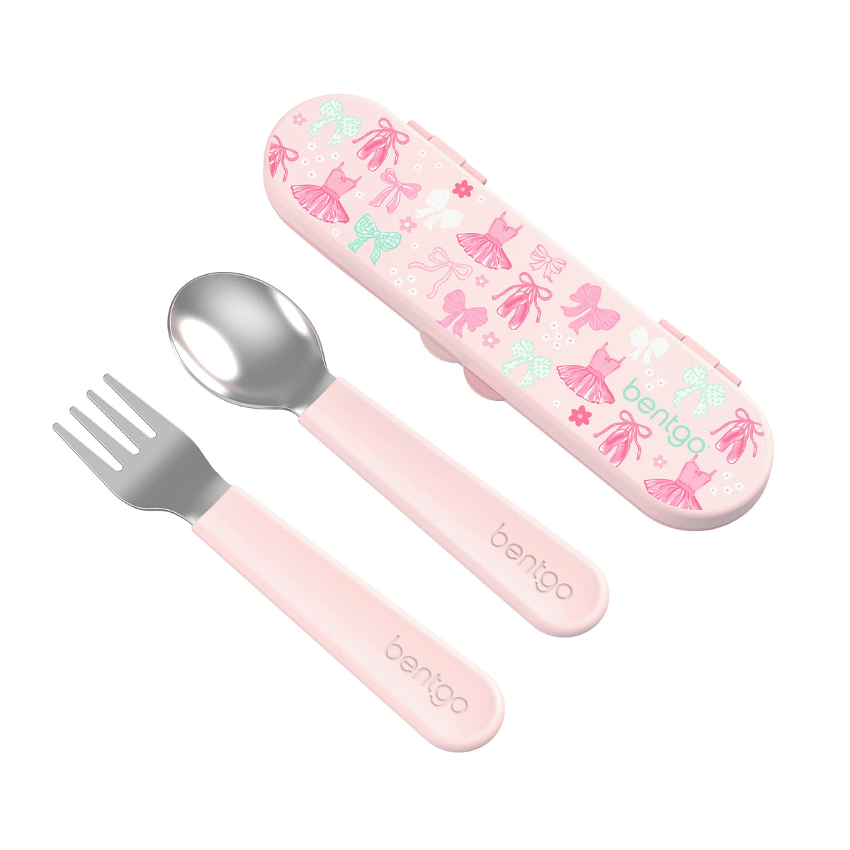 (Pre-Order) Bentgo Kids Stainless Steel Utensil Set Ballet and Bows