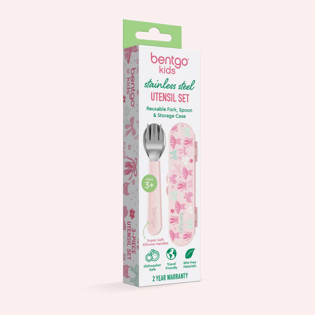 (Pre-Order) Bentgo Kids Stainless Steel Utensil Set Ballet and Bows