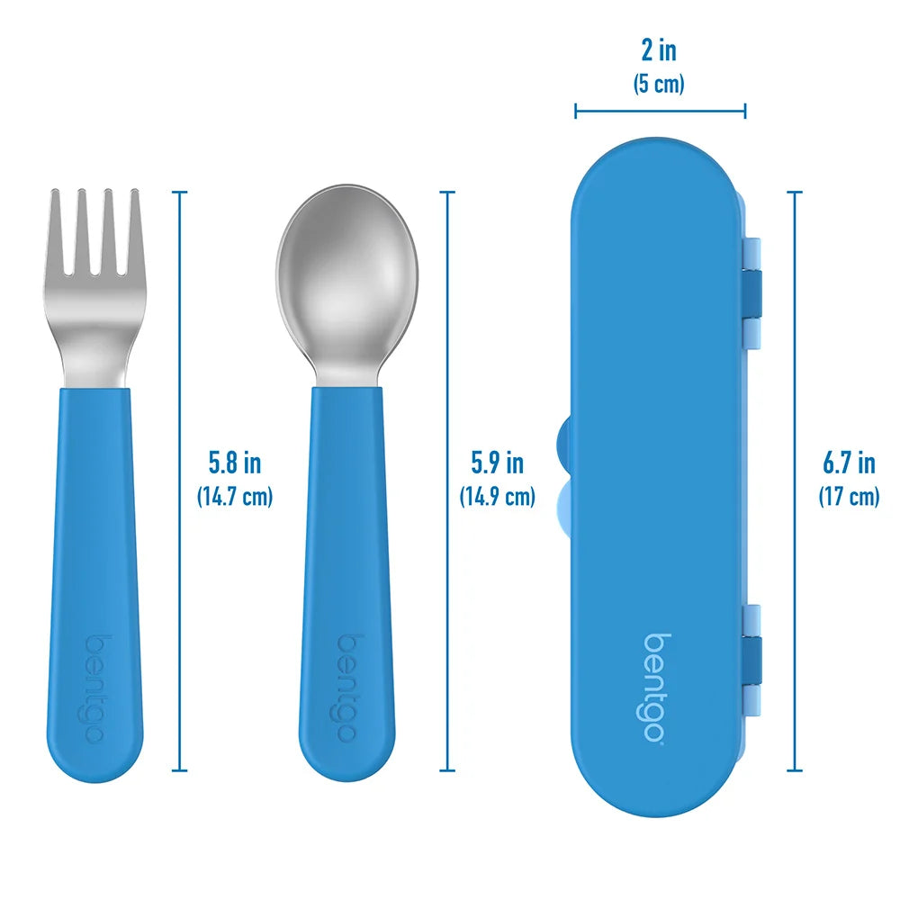 (Pre-Order) Bentgo Kids Stainless Steel Utensil Set Blue