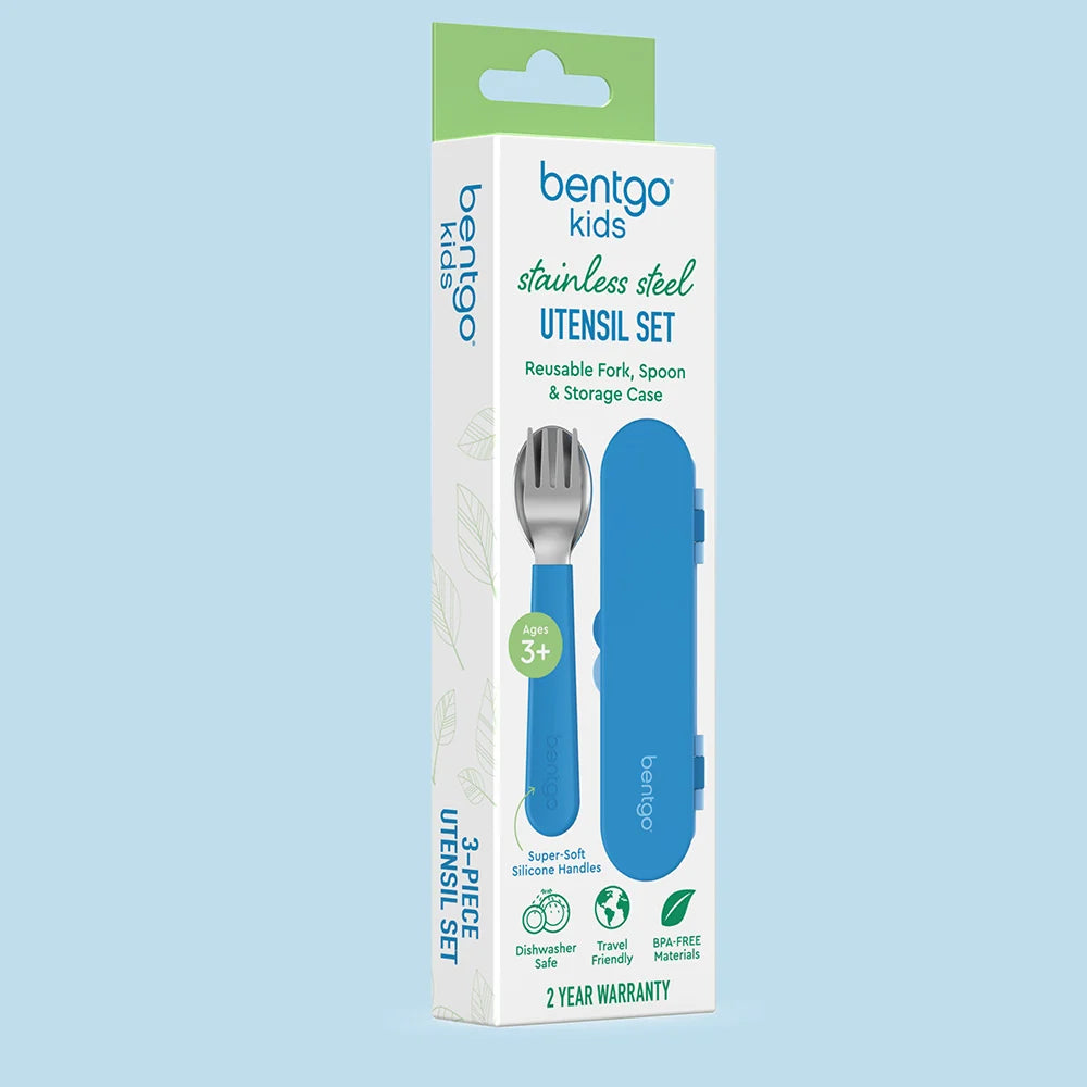 (Pre-Order) Bentgo Kids Stainless Steel Utensil Set Blue