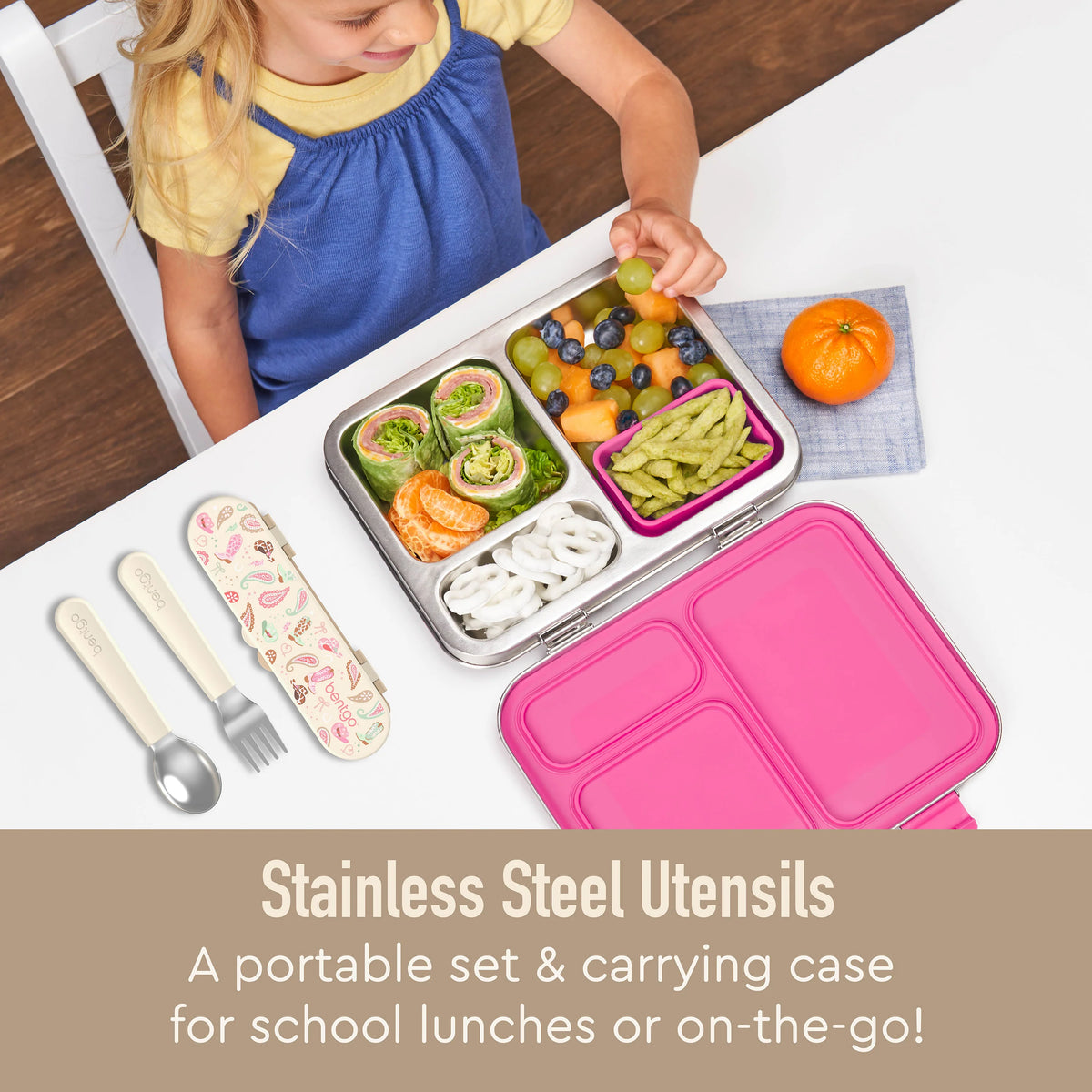 (Pre-Order) Bentgo Kids Stainless Steel Utensil Set Cowgirl Dreams