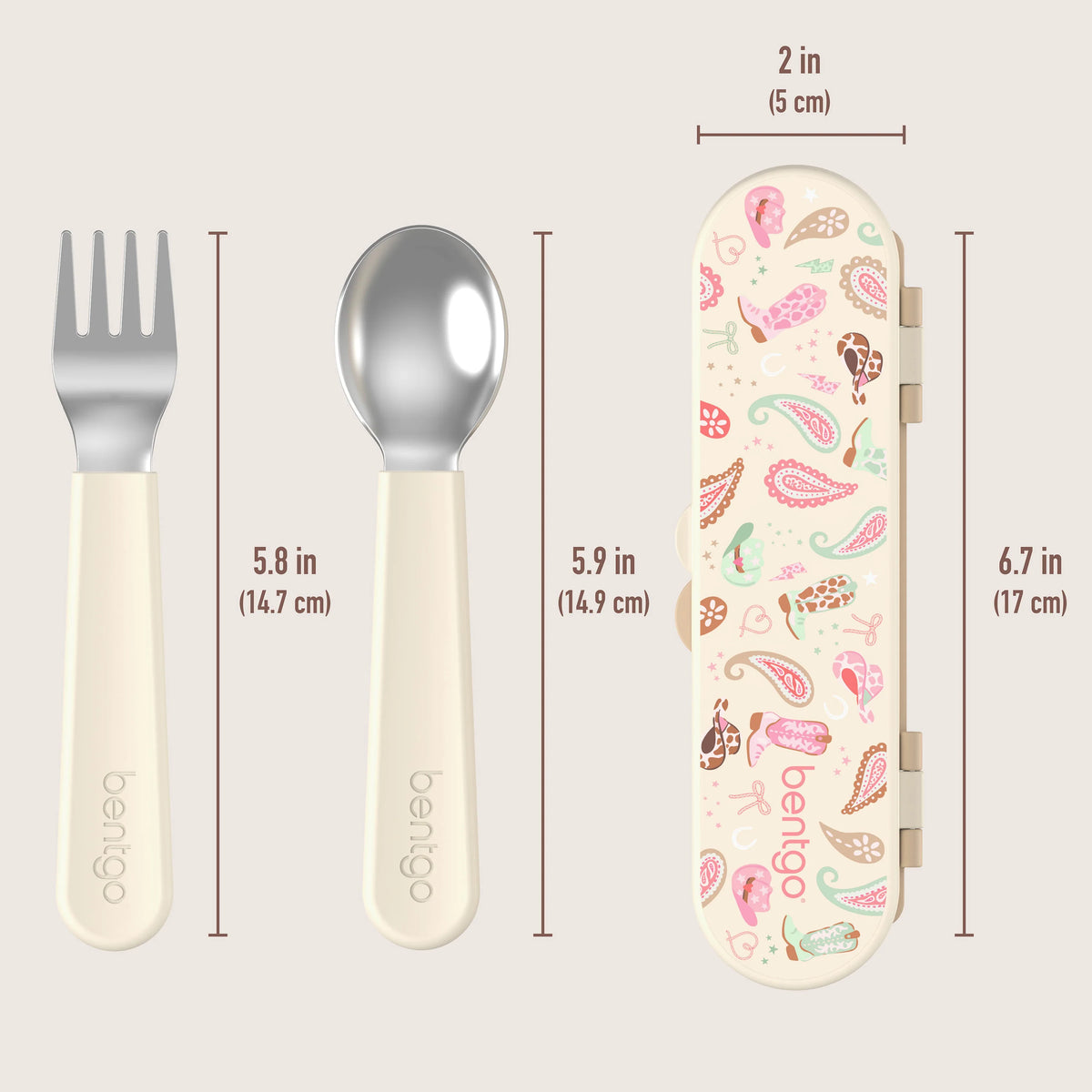 (Pre-Order) Bentgo Kids Stainless Steel Utensil Set Cowgirl Dreams