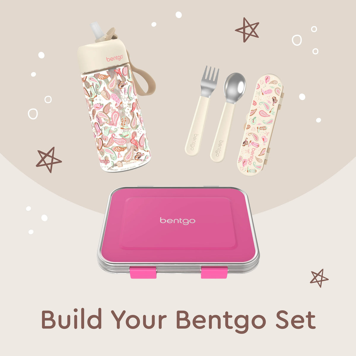 (Pre-Order) Bentgo Kids Stainless Steel Utensil Set Cowgirl Dreams