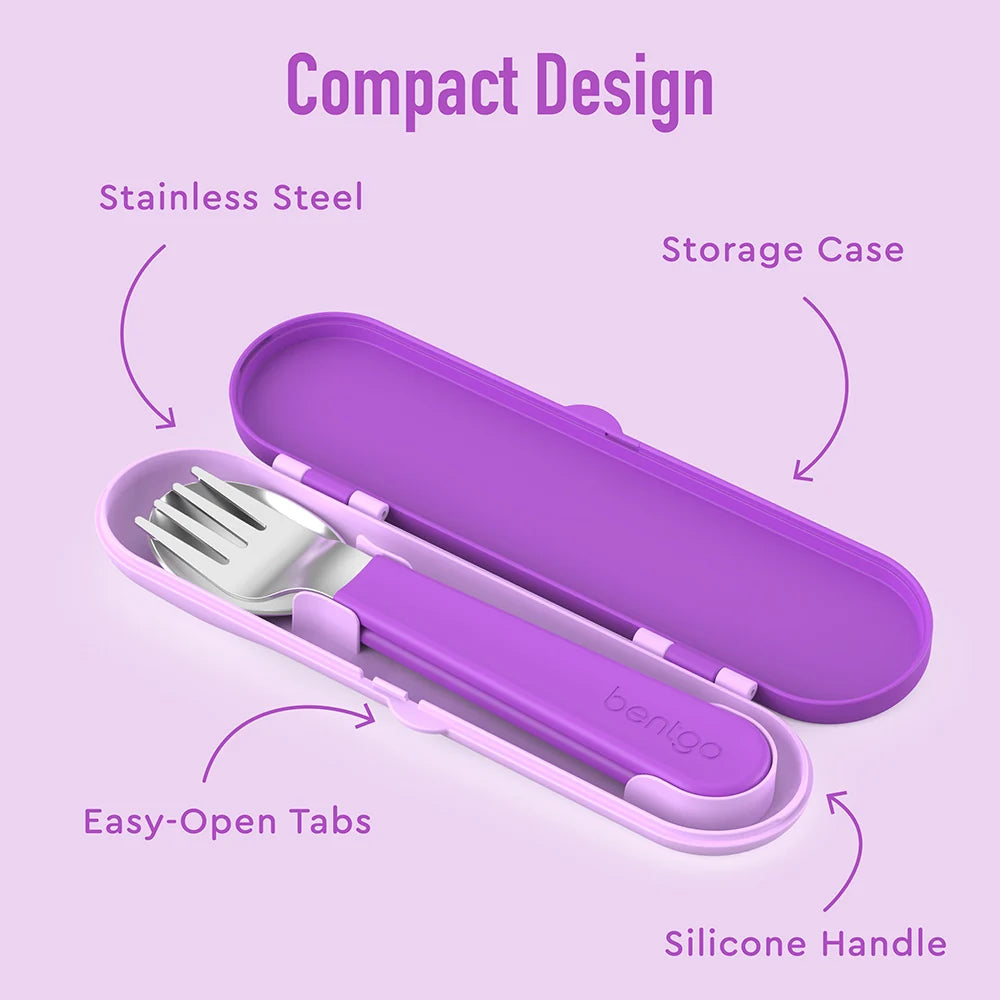 (Pre-Order) Bentgo Kids Stainless Steel Utensil Set Purple