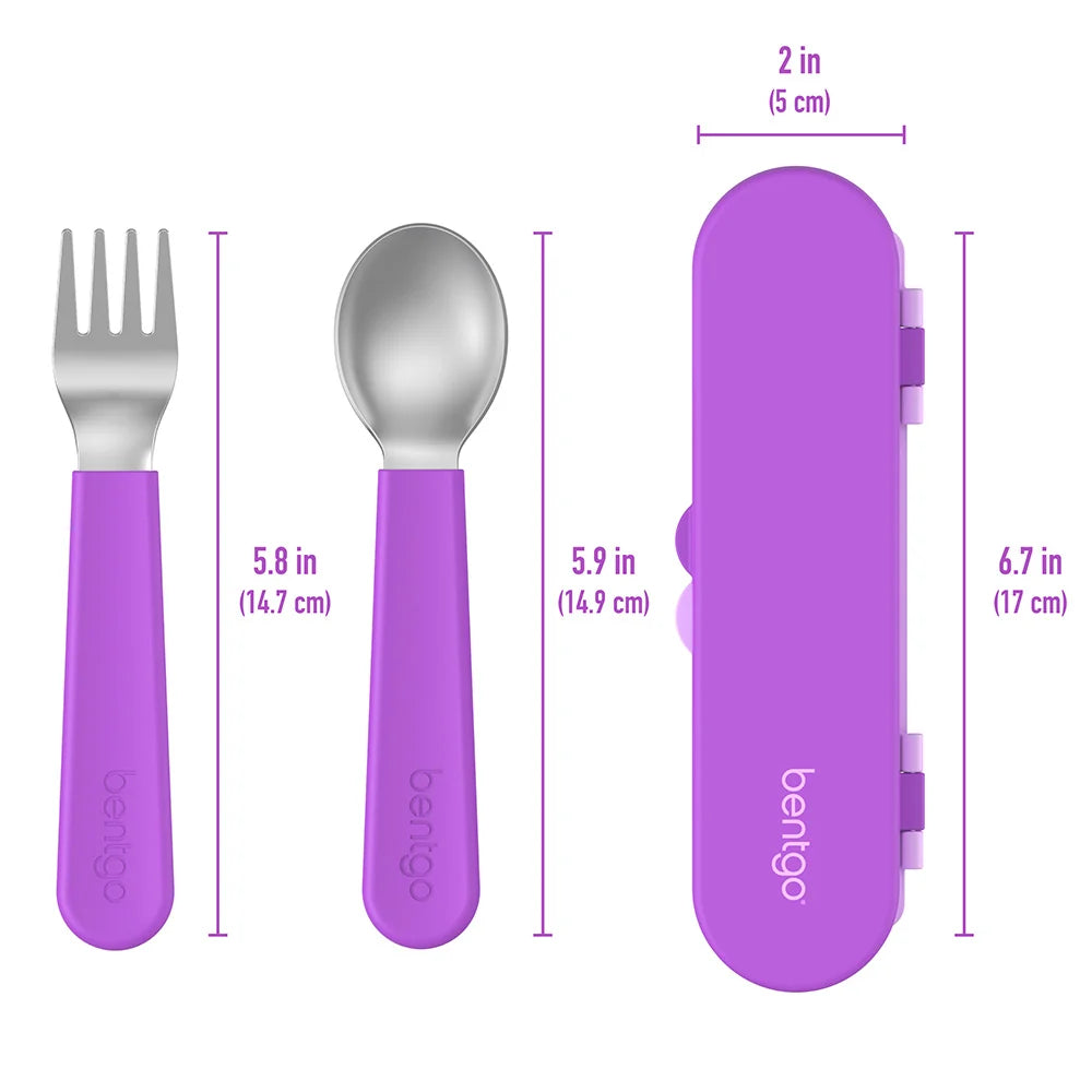 (Pre-Order) Bentgo Kids Stainless Steel Utensil Set Purple