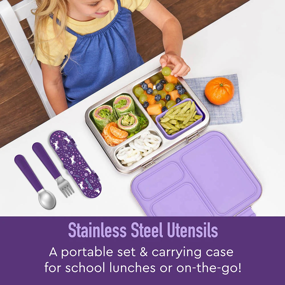 (Pre-Order) Bentgo Kids Stainless Steel Utensil Set Unicorn