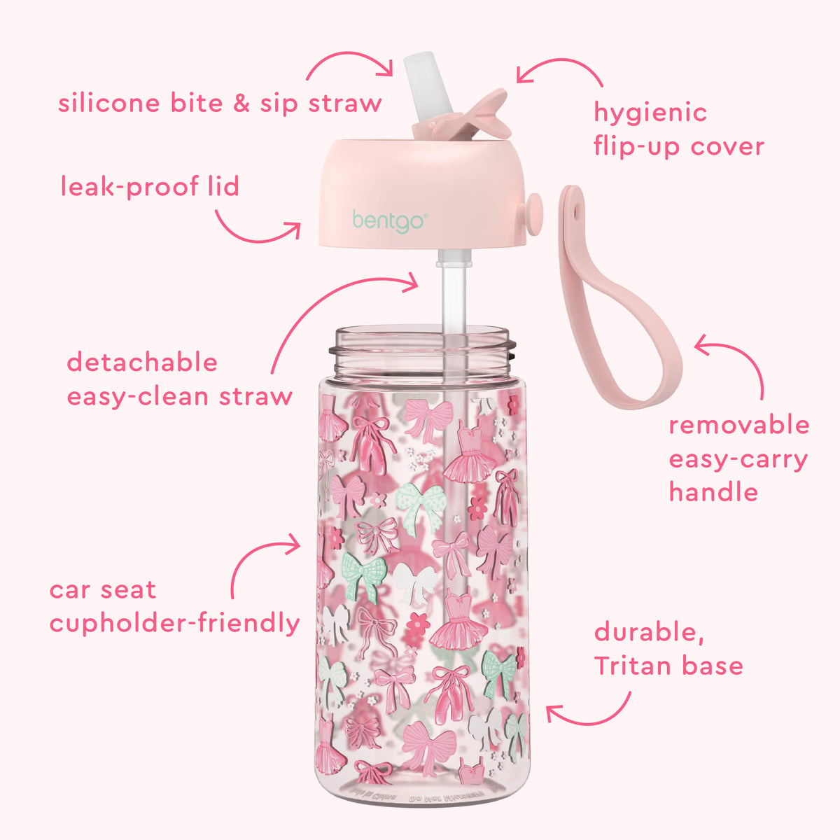 (Pre-Order) Bentgo Kids Water Bottle Ballet and Bows