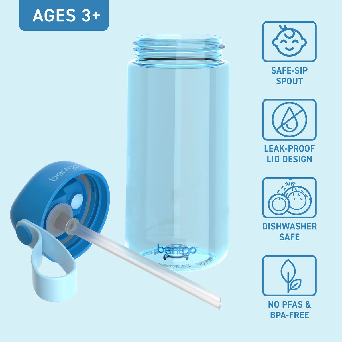 (Pre-Order) Bentgo Kids Water Bottle Blue