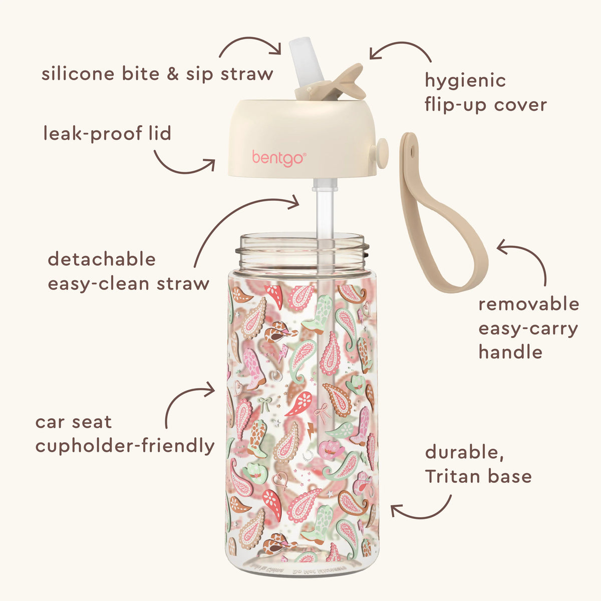 (Pre-Order) Bentgo Kids Water Bottle Cowgirl Dreams