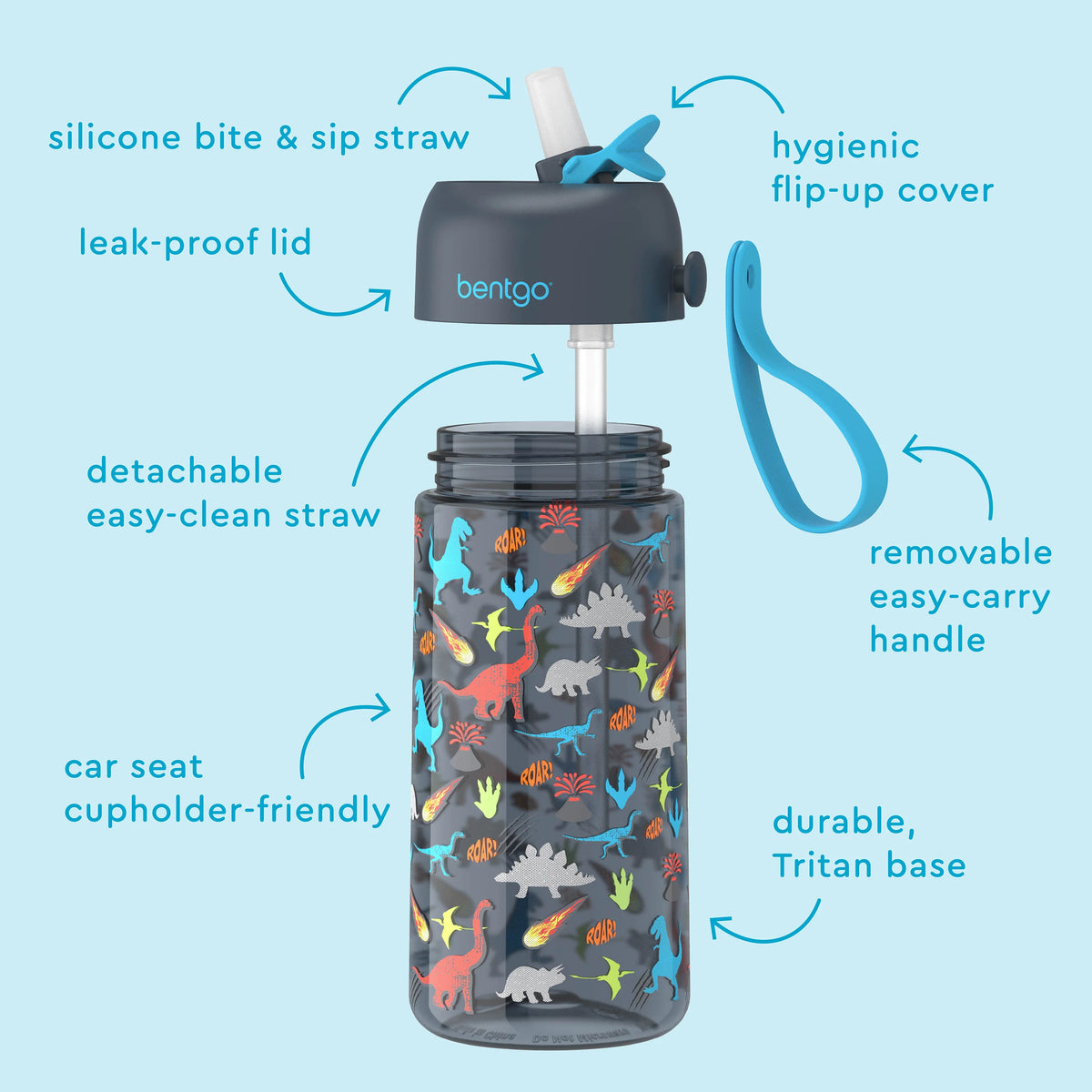 (Pre-Order) Bentgo Kids Water Bottle Dinosaur