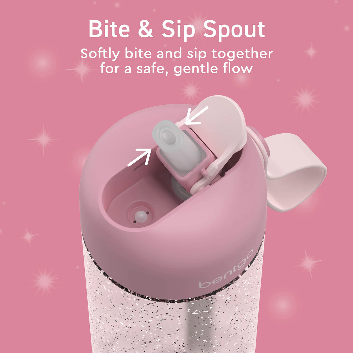 (Pre-Order) Bentgo Kids Water Bottle Petal Pink Glitter