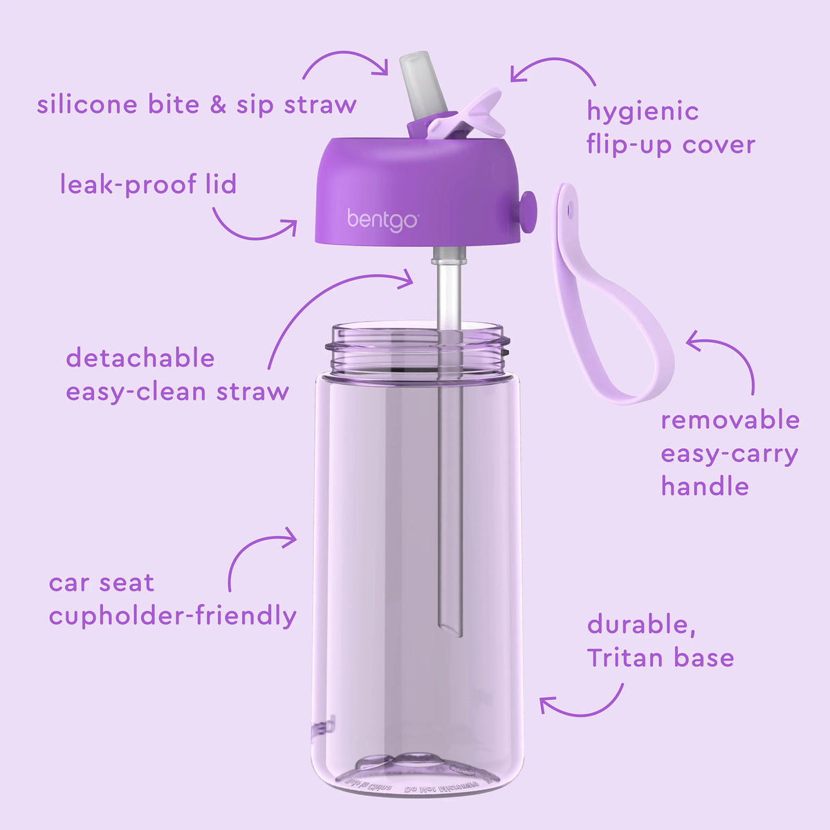 (Pre-Order) Bentgo Kids Water Bottle Purple