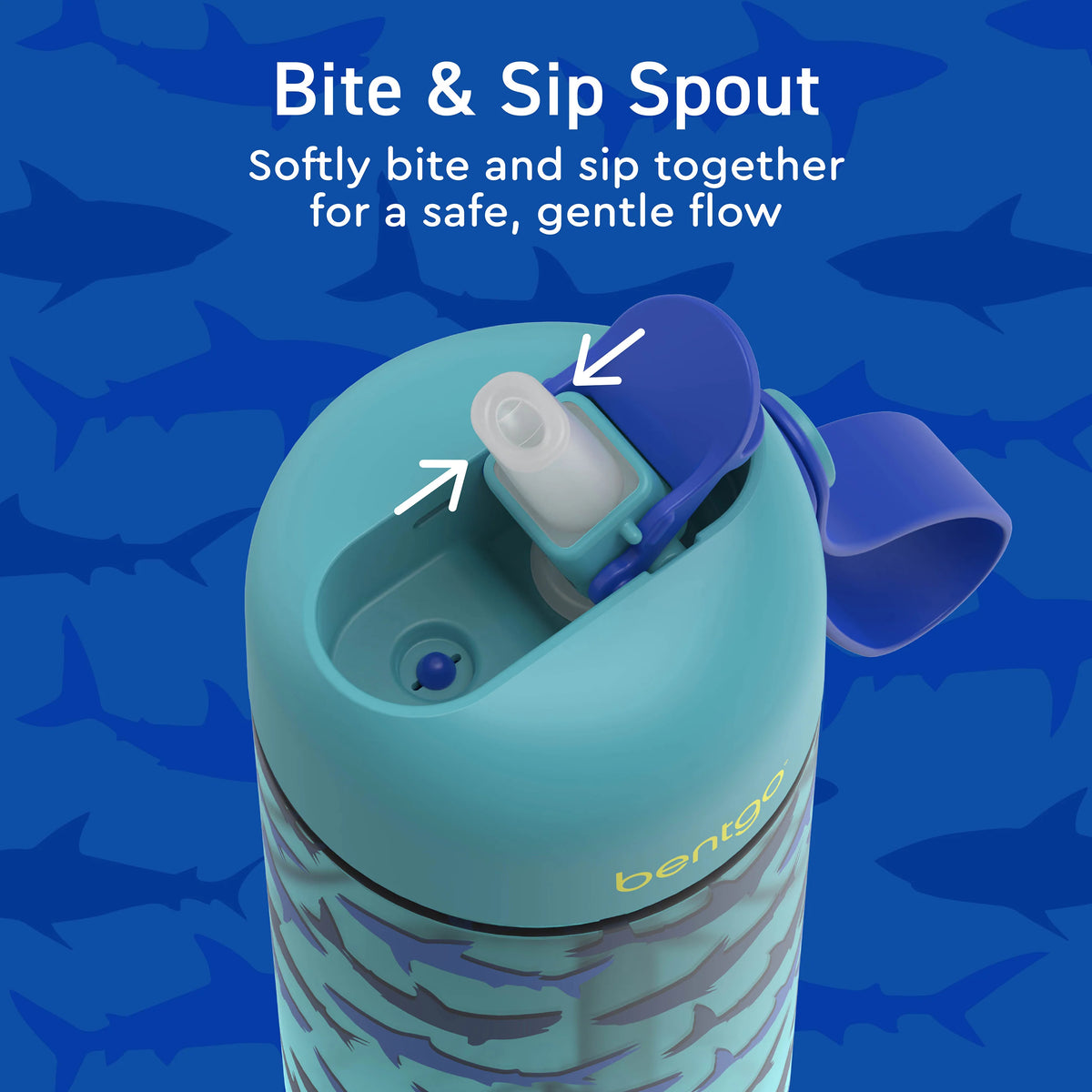 (Pre-Order) Bentgo Kids Water Bottle Sharks