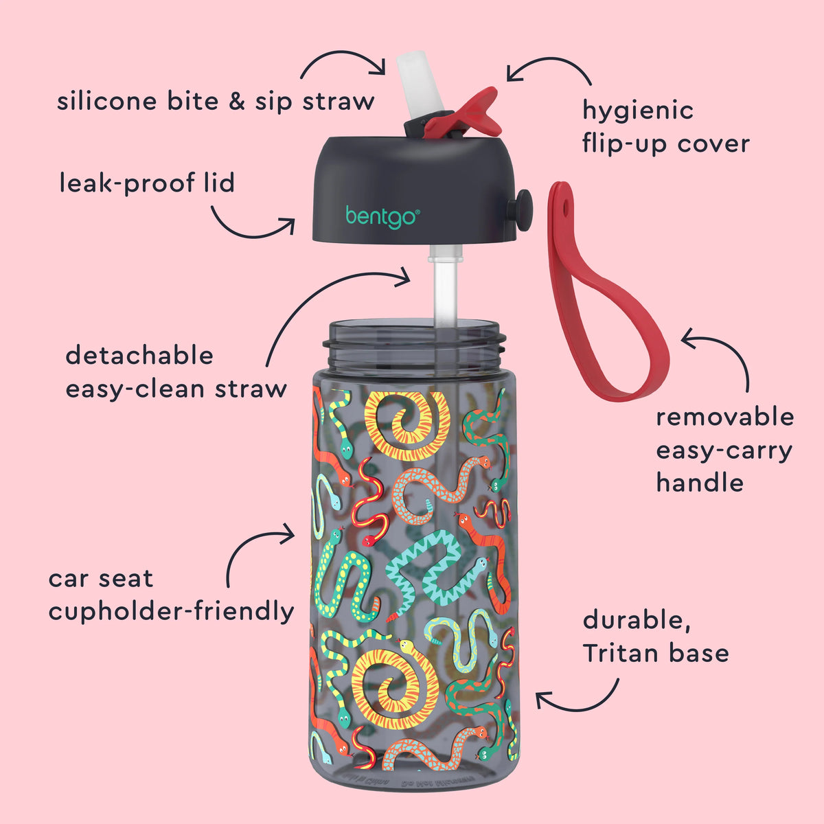(Pre-Order) Bentgo Kids Water Bottle Sssnakes