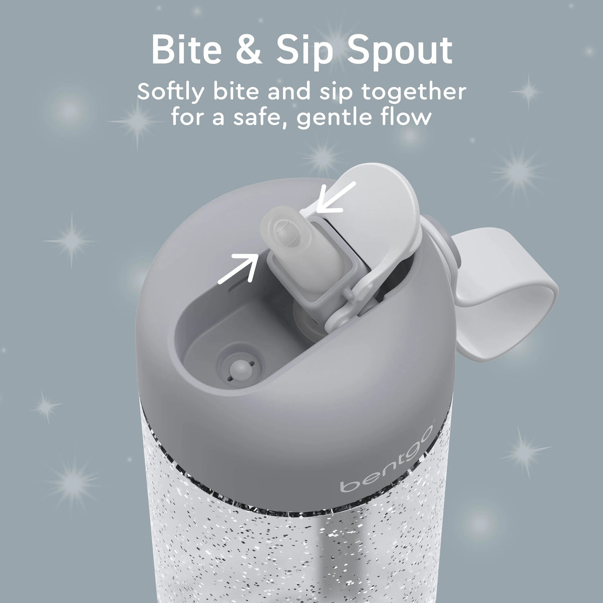 (Pre-Order) Bentgo Kids Water Bottle Silver Glitter