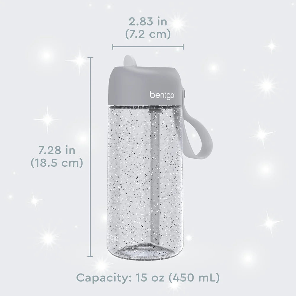 (Pre-Order) Bentgo Kids Water Bottle Silver Glitter