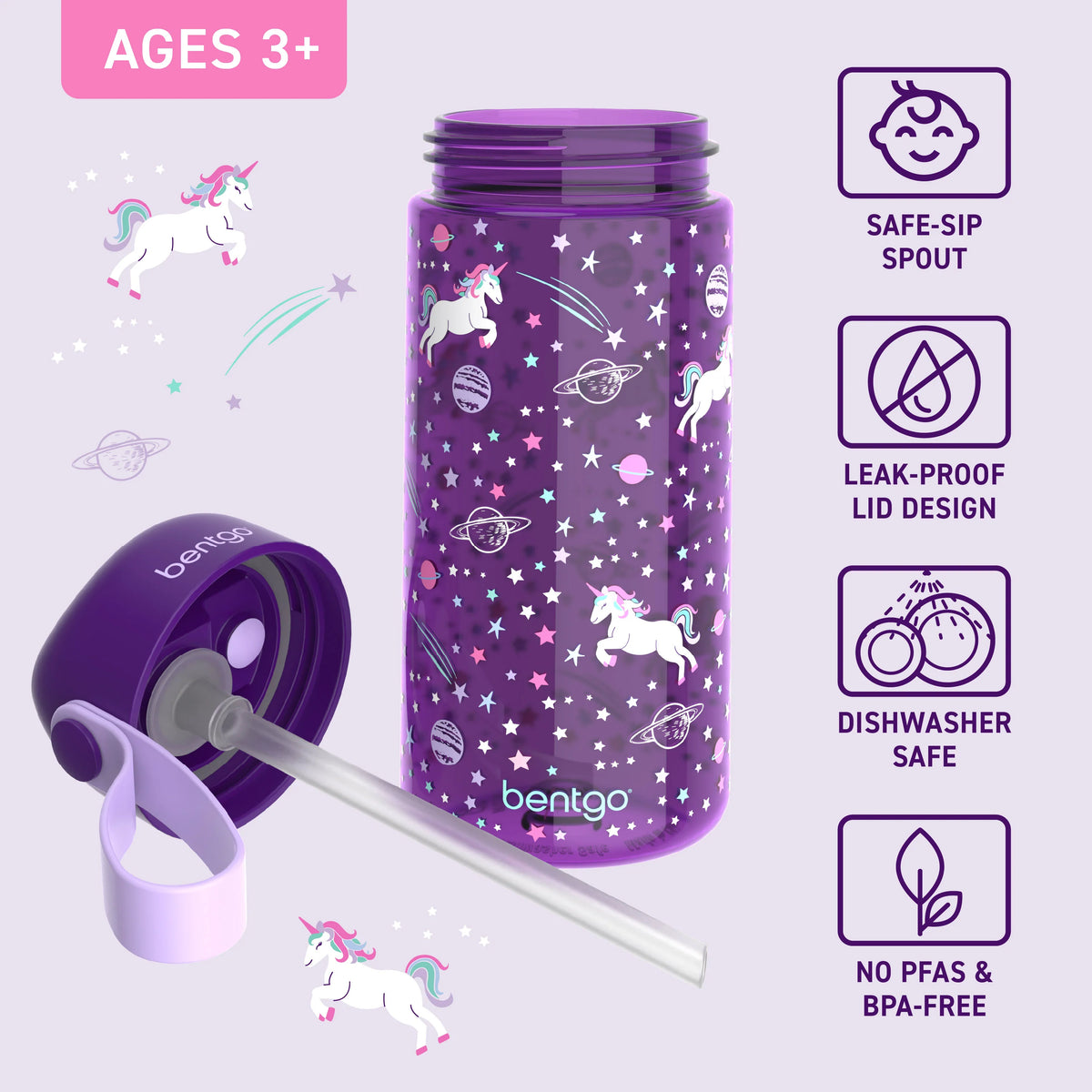 (Pre-Order) Bentgo Kids Water Bottle Unicorn