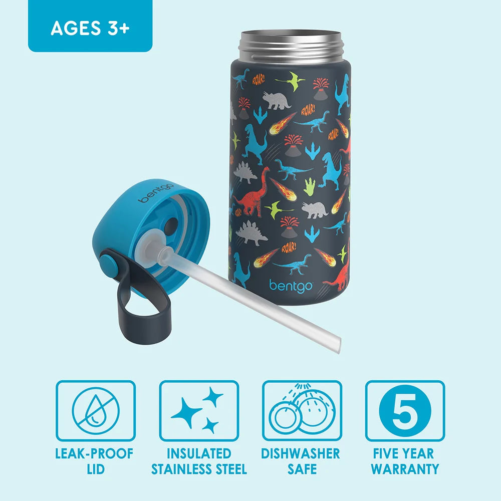 (Pre-Order) Bentgo Kids Stainless Steel Insulated Water Bottle Dinosaur