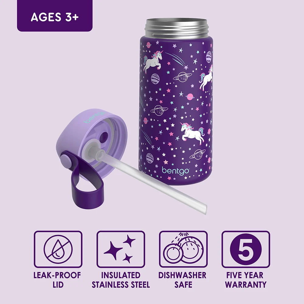 (Pre-Order) Bentgo Kids Stainless Steel Insulated Water Bottle Unicorn
