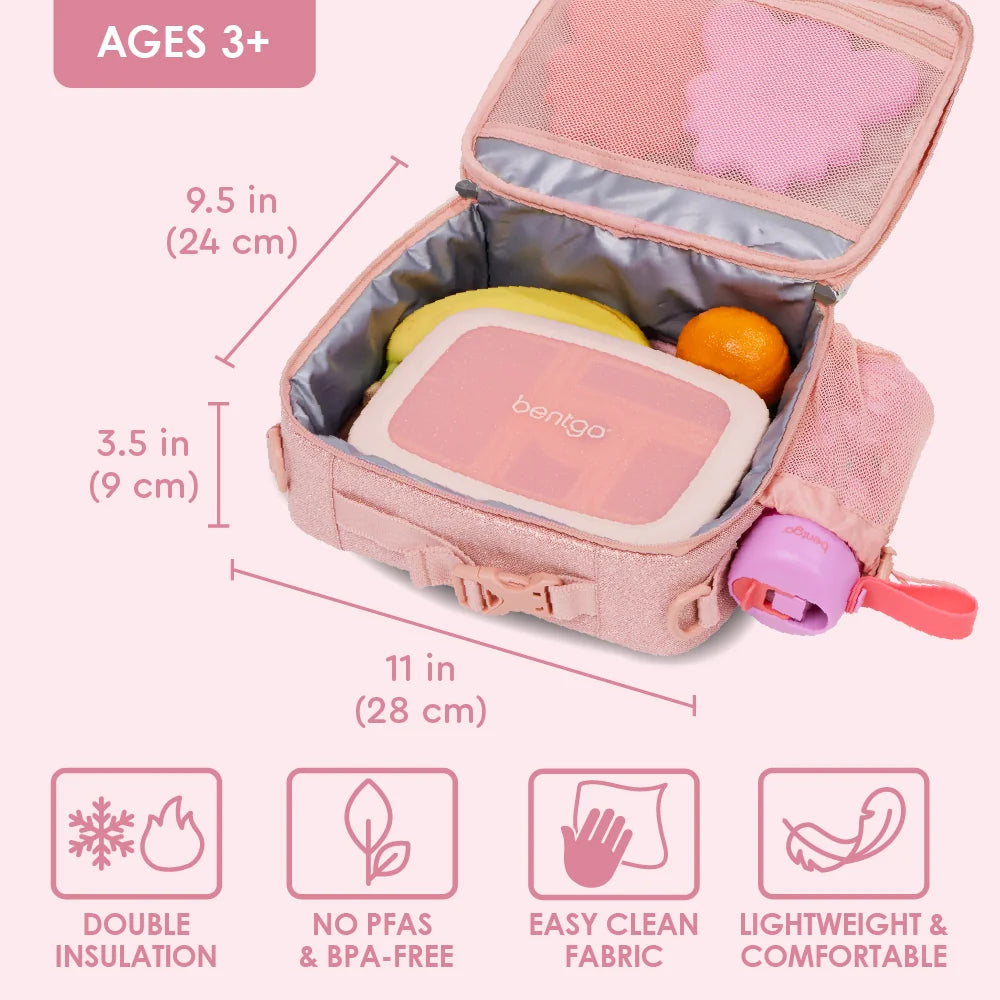 (Pre-Order) Bentgo Kids Lunch Bag Petal Pink Glitter