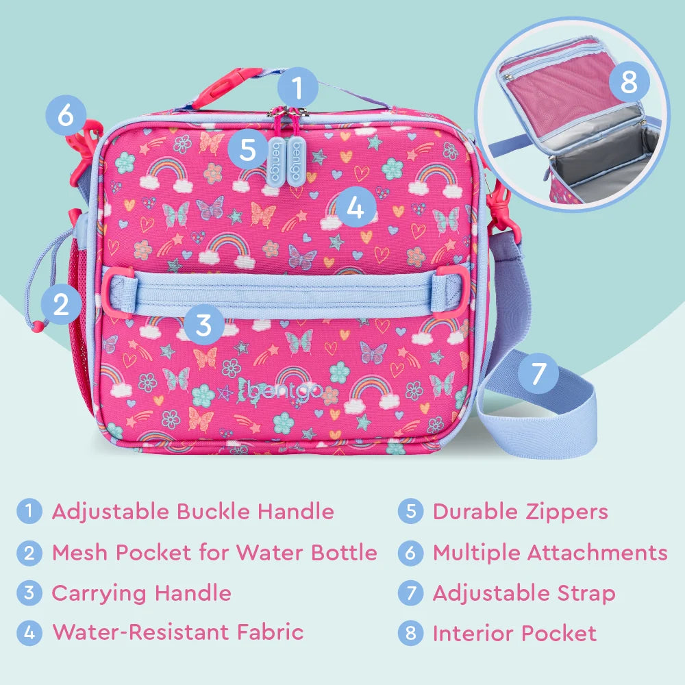 (Pre-Order) Bentgo Kids Prints Lunch Bag Rainbows and Butterflies