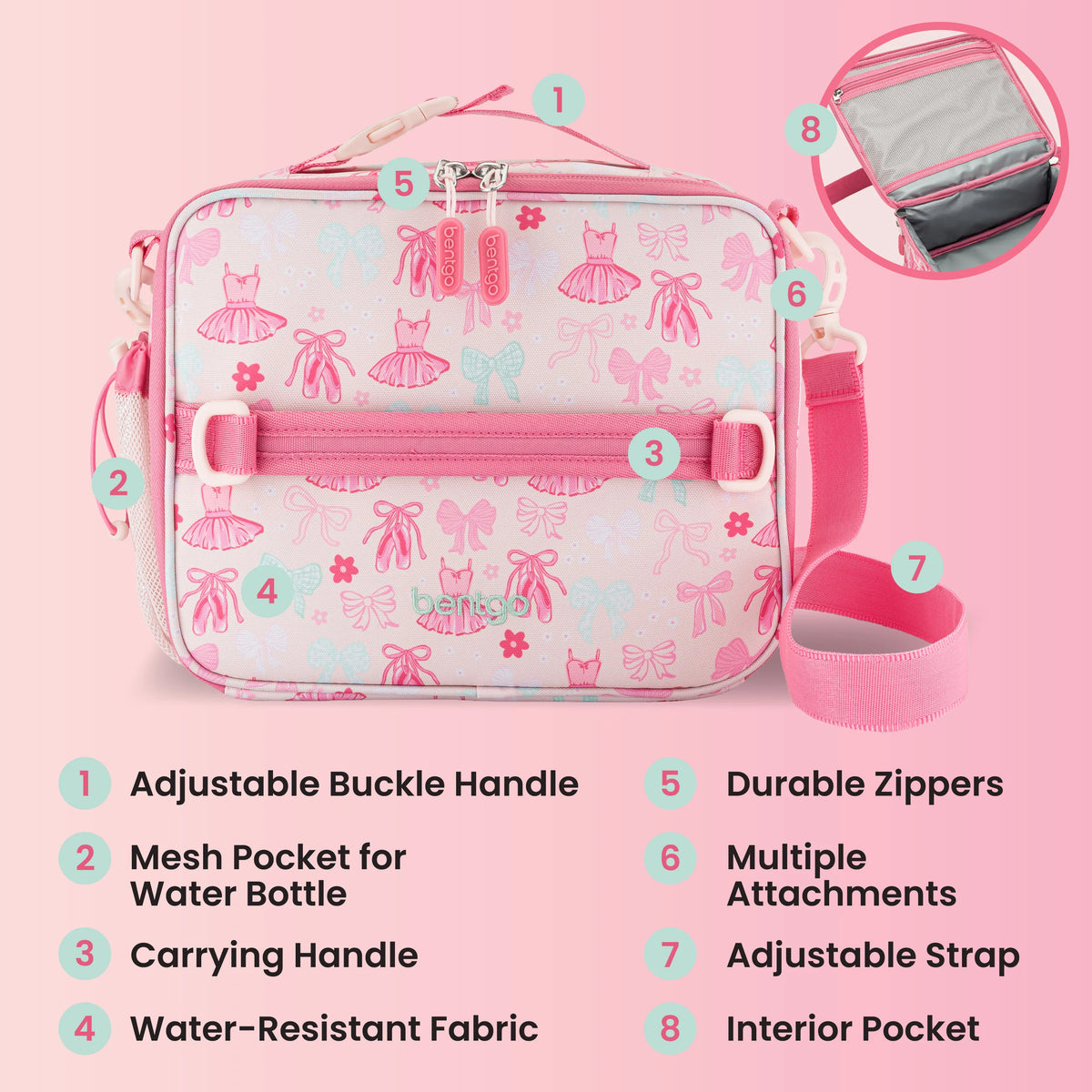 (Pre-Order) Bentgo Kids Prints Lunch Bag Ballet and Bows