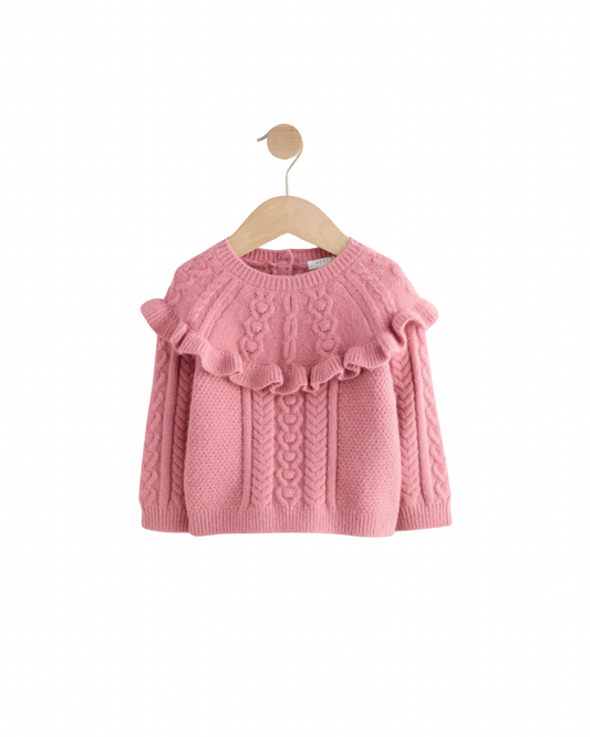 (Pre-Order) Pink Cable Knitted Jumper