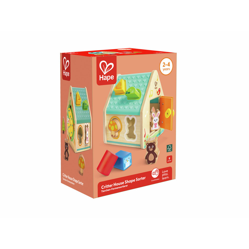 (Pre-Order) Hape Critter House Shape Sorter