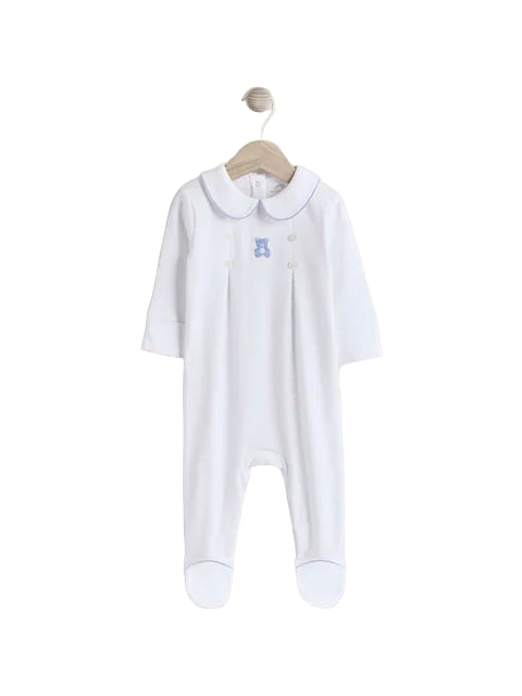 (Pre-Order) Next White Bear Occasion Baby Sleepsuit